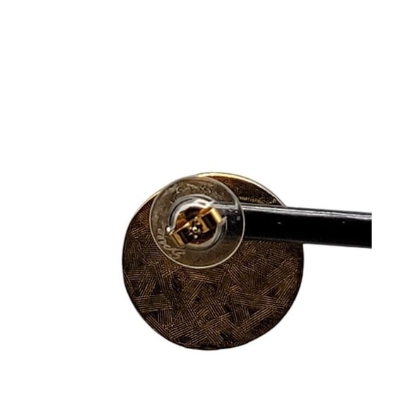 Roman Hercules Coin Post Earrings Gold Tone Antiqued Look Pierced Ears - Picture 10 of 12